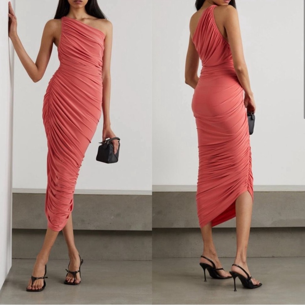 Norma Kamali midi dress in Papaya